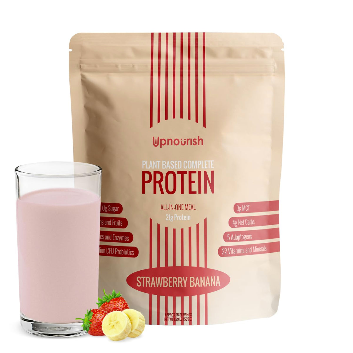 UpNourish Peanut Butter Vegan Protein Powder 54 Superfoods Powder,1.5 Billion CFU Probiotics 21g Plant Based Protein,No Sugar No Dairy No GMO Dairy Free,Meal Replacement Shake Keto-Friendly Low-Carb Diet,15 Servings