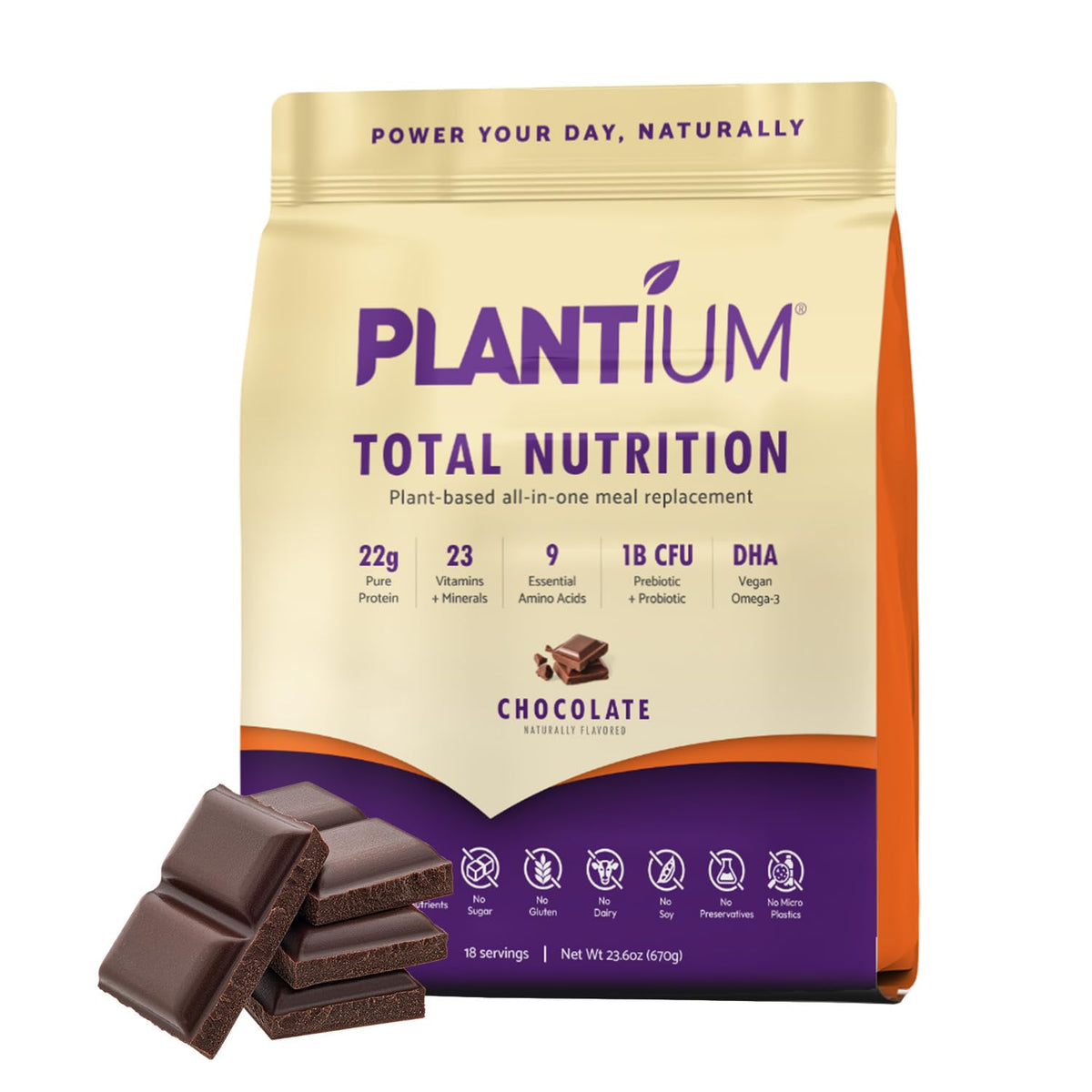 Plantium Total Nutrition Meal Replacement Protein Powder, Vanilla