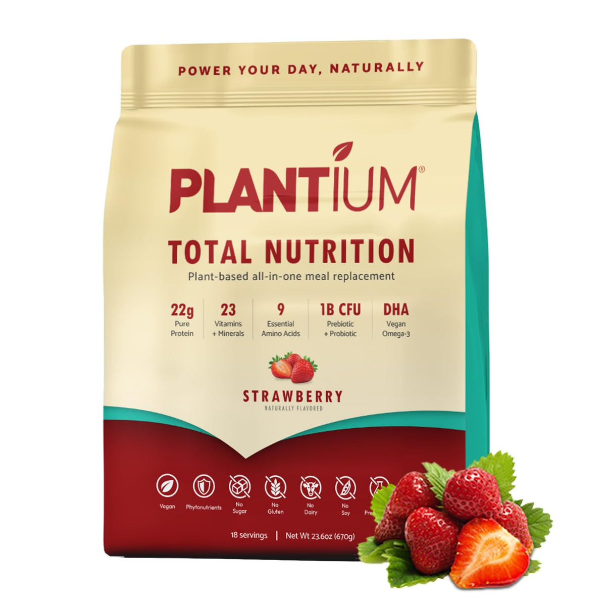 Plantium Total Nutrition Meal Replacement Protein Powder, Vanilla