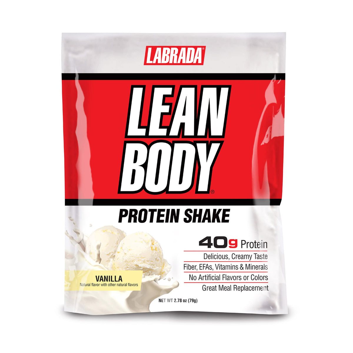 Labrada Nutrition Lean Body Hi-Protein Meal Replacement Shake, Vanilla, 2.47-Pound Tub Packaging May Vary