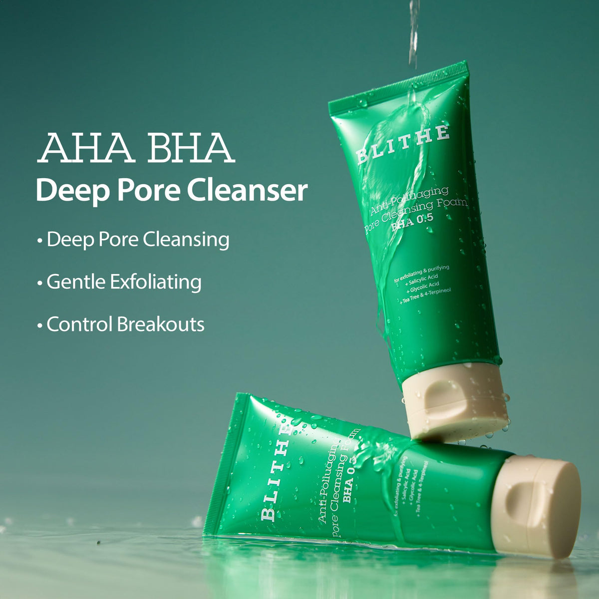 BLITHE Pore Care Duo – Cleansing Balm & AHA BHA Cleanser | Deep Pore Cleansing, Makeup Remover, Gentle Exfoliation & Hydration | Korean Skincare for Clear, Smooth Skin