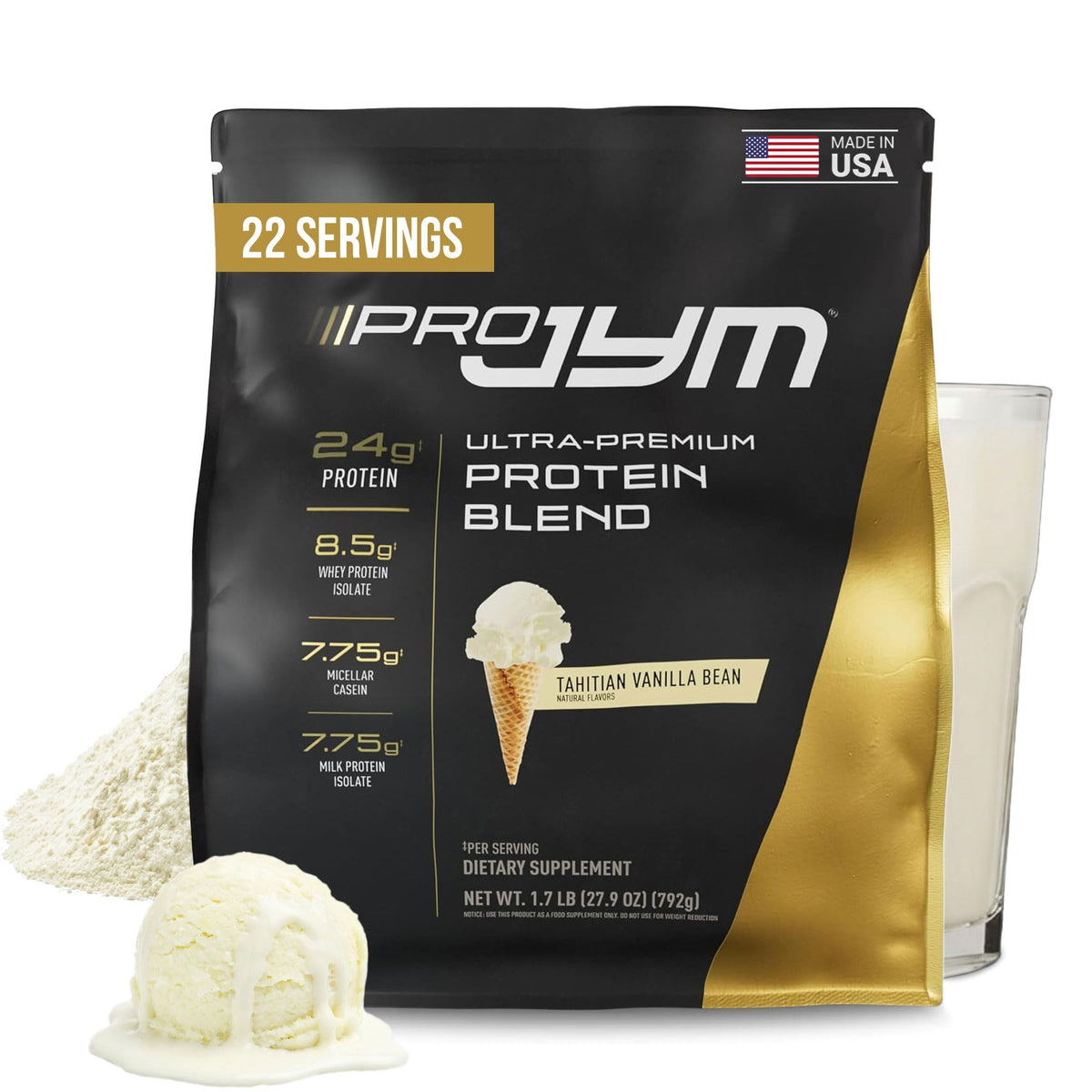 Pro JYM Chocolate Peanut Butter Protein Powder - Whey Protein Isolates, Casein, & Milk Protein, Lean Muscle Building for Men & Women, JYM Supplement Science, 45 Servings