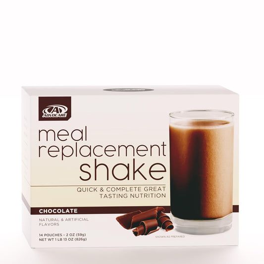 AdvoCare Meal Replacement Shake, 24g Protein, Chocolate, 14 Pouches
