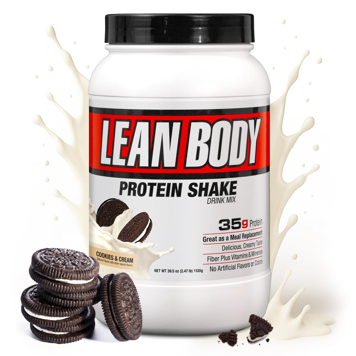 Labrada Nutrition Lean Body Hi-Protein Meal Replacement Shake, Vanilla, 2.47-Pound Tub Packaging May Vary