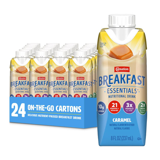 Carnation Breakfast Essentials Original Nutritional Drink, Caramel, 24 pk