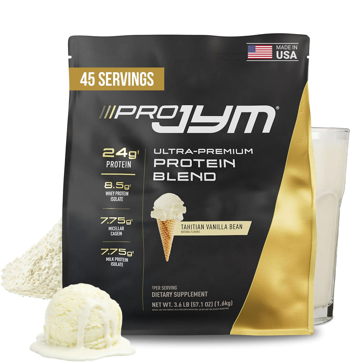 Pro JYM Chocolate Peanut Butter Protein Powder - Whey Protein Isolates, Casein, & Milk Protein, Lean Muscle Building for Men & Women, JYM Supplement Science, 45 Servings